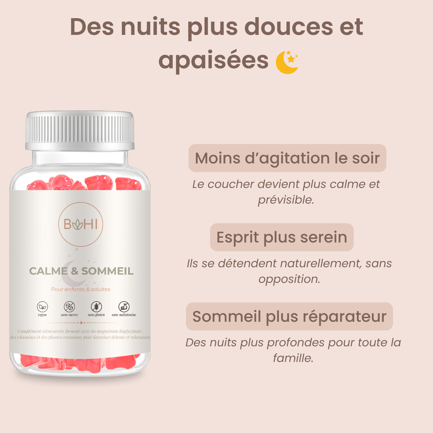 BOHI – Gummies Calme & Sommeil – Routine du soir pour enfants (et parents)